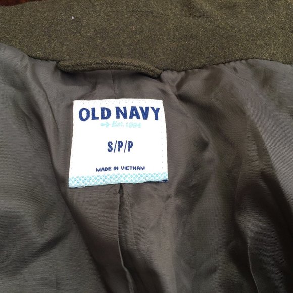 NWT OLD NAVY women's dark green 39% wool  coat size--S , M - Picture 2 of 3